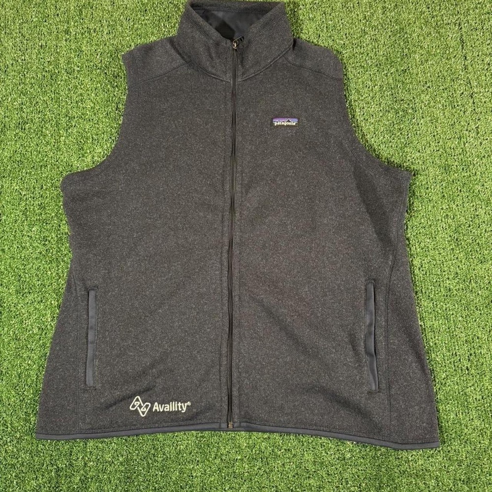 Patagonia Better Sweater Fleece Vest XXL Black Full Zip Availity Logo 0248